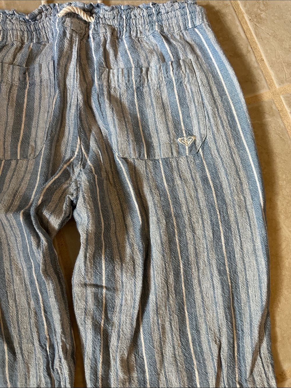 Light Blue Striped Roxy Pants - Picture 6 of 7